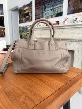 Marc Jacobs Empire City Pebbled Leather Convertible Tote Bag in Taupe